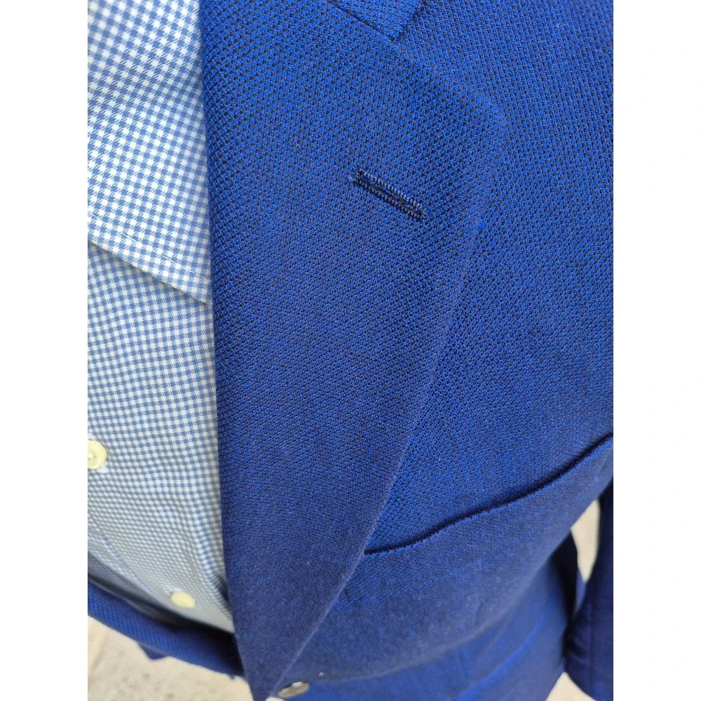 Charles Tyrwhitt Mens 38S Blazer Cobalt Blue 100%‎ Wool Hopsack Sport Coat